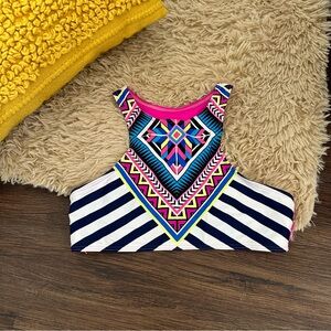 Aztec print swim suit bikini top Size M